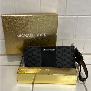 Michael Kors L/XL Belt Bag Black Gray With Box